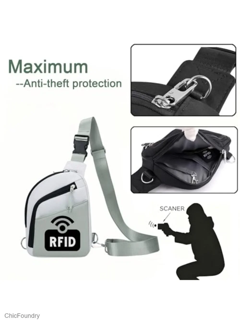 Anti Theft Crossbody Bag for Women Travel Purse Small Sling Shoulder Bag Nylon